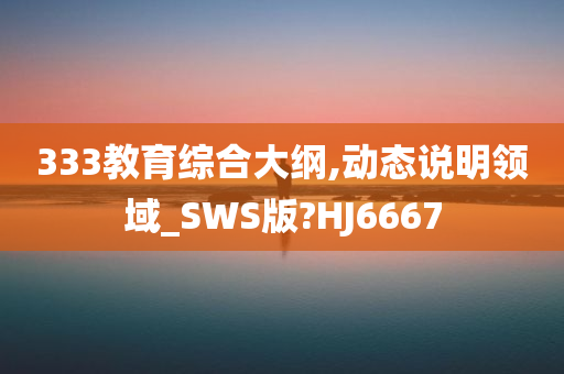 333教育综合大纲,动态说明领域_SWS版?HJ6667