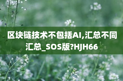 区块链技术不包括AI,汇总不同汇总_SOS版?HJH66