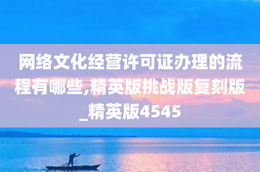 网络文化经营许可证办理的流程有哪些,精英版挑战版复刻版_精英版4545