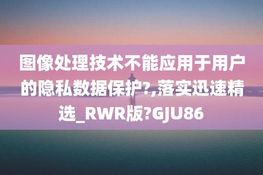 图像处理技术不能应用于用户的隐私数据保护?,落实迅速精选_RWR版?GJU86