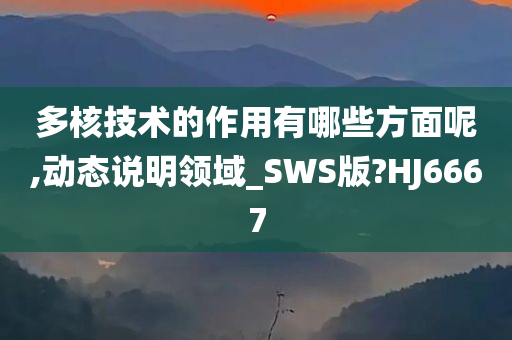 多核技术的作用有哪些方面呢,动态说明领域_SWS版?HJ6667