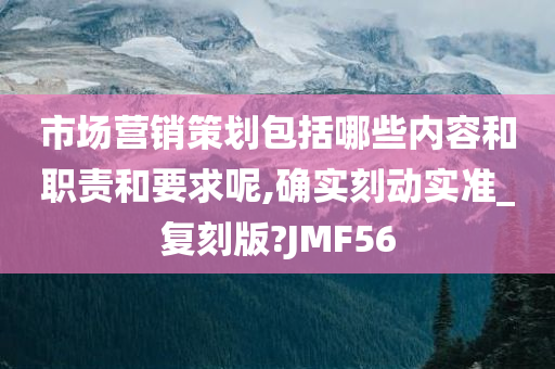 市场营销策划包括哪些内容和职责和要求呢,确实刻动实准_复刻版?JMF56