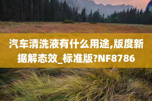 汽车清洗液有什么用途,版度新据解态效_标准版?NF8786