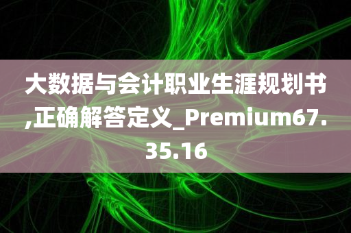 大数据与会计职业生涯规划书,正确解答定义_Premium67.35.16