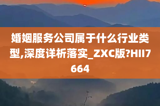 婚姻服务公司属于什么行业类型,深度详析落实_ZXC版?HII7664