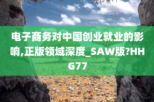 电子商务对中国创业就业的影响,正版领域深度_SAW版?HHG77