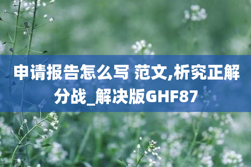 申请报告怎么写 范文,析究正解分战_解决版GHF87