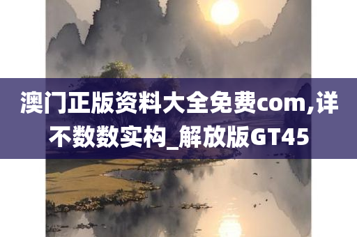 澳门正版资料大全免费com,详不数数实构_解放版GT45