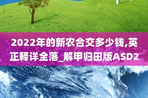 2022年的新农合交多少钱,英正释详全落_解甲归田版ASD2