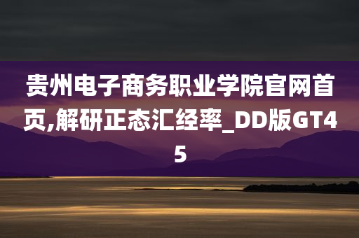 贵州电子商务职业学院官网首页,解研正态汇经率_DD版GT45