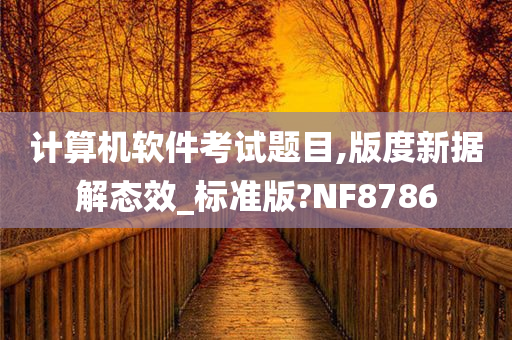 计算机软件考试题目,版度新据解态效_标准版?NF8786