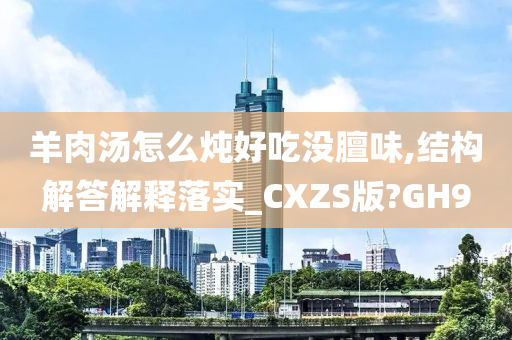 羊肉汤怎么炖好吃没膻味,结构解答解释落实_CXZS版?GH9