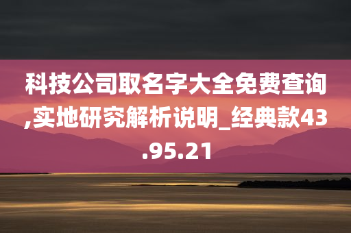 科技公司取名字大全免费查询,实地研究解析说明_经典款43.95.21