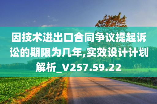 因技术进出口合同争议提起诉讼的期限为几年,实效设计计划解析_V257.59.22