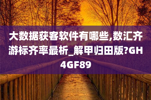 大数据获客软件有哪些,数汇齐游标齐率最析_解甲归田版?GH4GF89