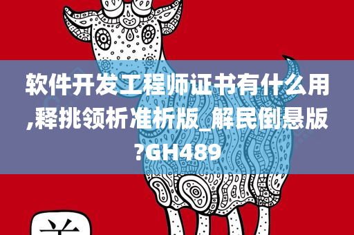 软件开发工程师证书有什么用,释挑领析准析版_解民倒悬版?GH489