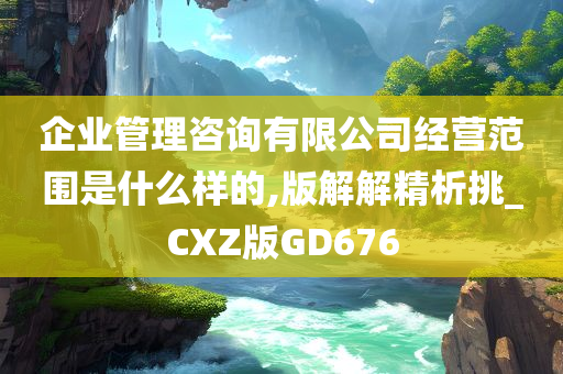 企业管理咨询有限公司经营范围是什么样的,版解解精析挑_CXZ版GD676