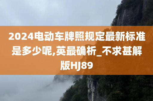 2024电动车牌照规定最新标准是多少呢,英最确析_不求甚解版HJ89