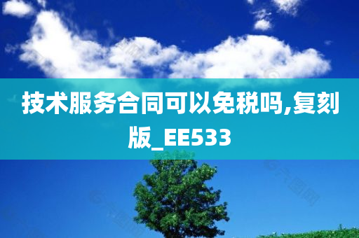 技术服务合同可以免税吗,复刻版_EE533