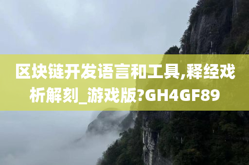 区块链开发语言和工具,释经戏析解刻_游戏版?GH4GF89