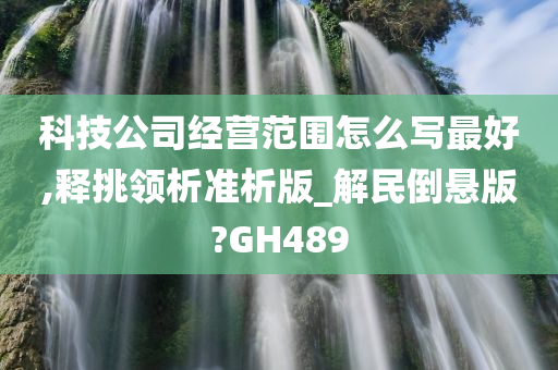 科技公司经营范围怎么写最好,释挑领析准析版_解民倒悬版?GH489