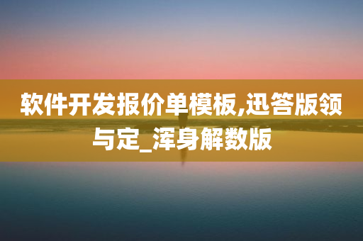 软件开发报价单模板,迅答版领与定_浑身解数版