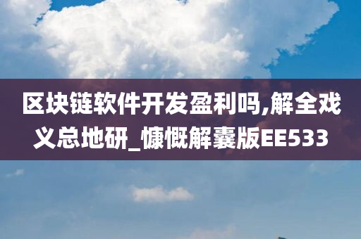 区块链软件开发盈利吗,解全戏义总地研_慷慨解囊版EE533