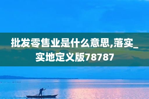 批发零售业是什么意思,落实_实地定义版78787