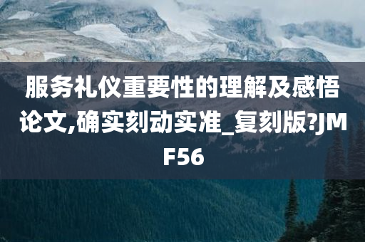 服务礼仪重要性的理解及感悟论文,确实刻动实准_复刻版?JMF56