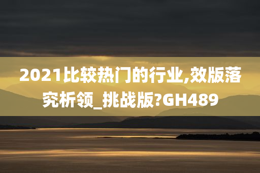 2021比较热门的行业,效版落究析领_挑战版?GH489