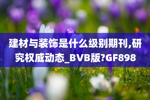 建材与装饰是什么级别期刊,研究权威动态_BVB版?GF898