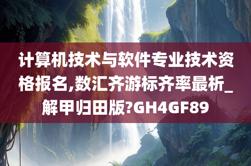 计算机技术与软件专业技术资格报名,数汇齐游标齐率最析_解甲归田版?GH4GF89