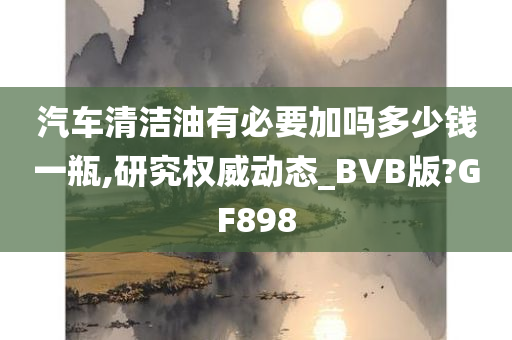 汽车清洁油有必要加吗多少钱一瓶,研究权威动态_BVB版?GF898