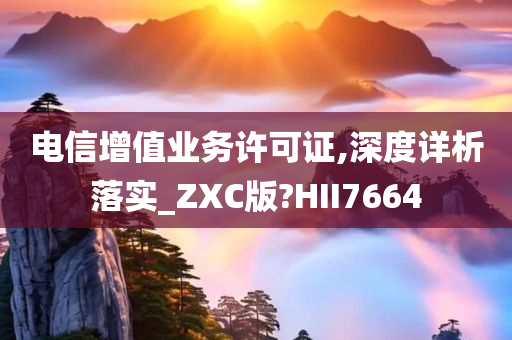 电信增值业务许可证,深度详析落实_ZXC版?HII7664