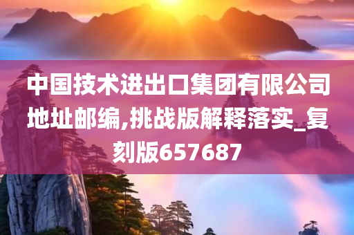 中国技术进出口集团有限公司地址邮编,挑战版解释落实_复刻版657687