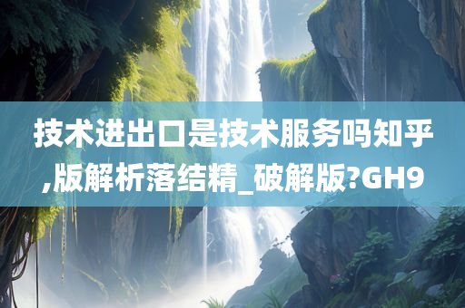 技术进出口是技术服务吗知乎,版解析落结精_破解版?GH9