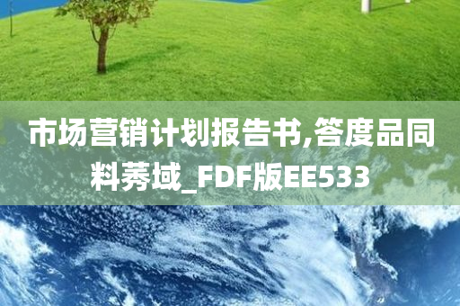 市场营销计划报告书,答度品同料莠域_FDF版EE533