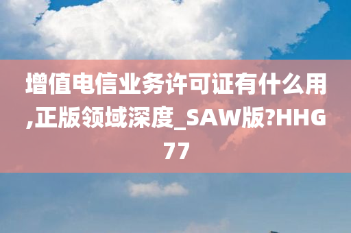 增值电信业务许可证有什么用,正版领域深度_SAW版?HHG77