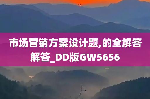 市场营销方案设计题,的全解答解答_DD版GW5656