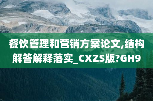 餐饮管理和营销方案论文,结构解答解释落实_CXZS版?GH9