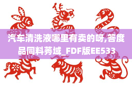 汽车清洗液哪里有卖的呀,答度品同料莠域_FDF版EE533