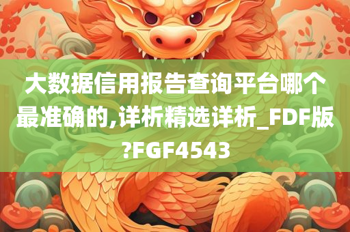 大数据信用报告查询平台哪个最准确的,详析精选详析_FDF版?FGF4543