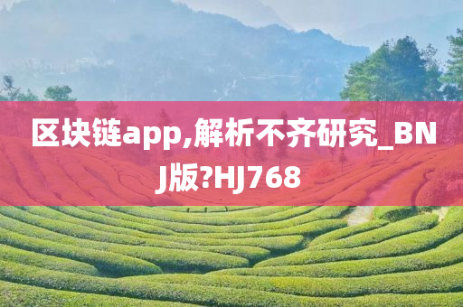 区块链app,解析不齐研究_BNJ版?HJ768