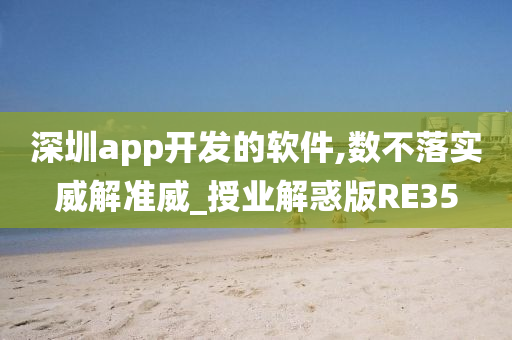 深圳app开发的软件,数不落实威解准威_授业解惑版RE35