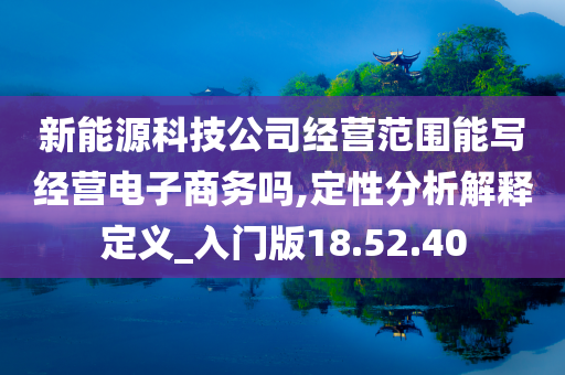 新能源科技公司经营范围能写经营电子商务吗,定性分析解释定义_入门版18.52.40