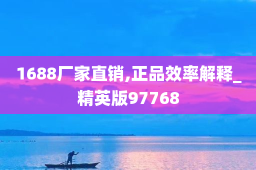 1688厂家直销,正品效率解释_精英版97768