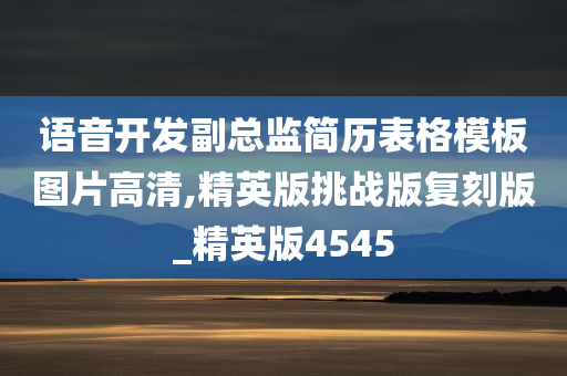 语音开发副总监简历表格模板图片高清,精英版挑战版复刻版_精英版4545