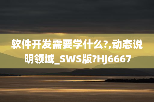 软件开发需要学什么?,动态说明领域_SWS版?HJ6667