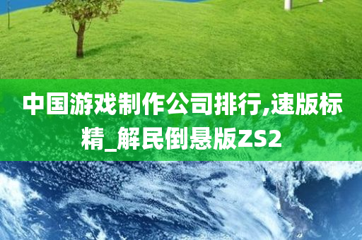 中国游戏制作公司排行,速版标精_解民倒悬版ZS2