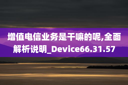 增值电信业务是干嘛的呢,全面解析说明_Device66.31.57